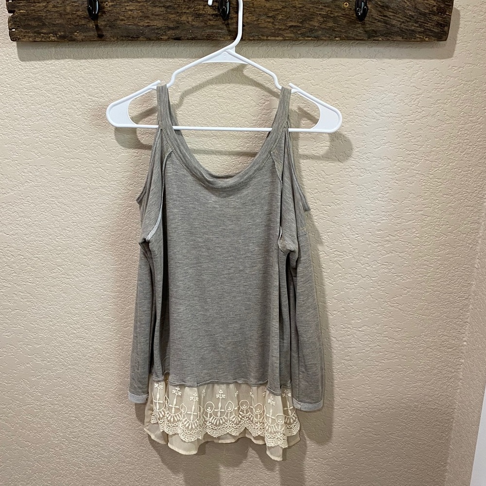 Xhilaration Long Sleeved Shoulder Cut Out Shirt